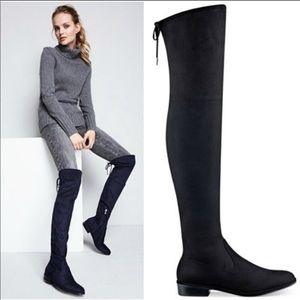 Marc Fisher Humor Black Velvet Over the Knee Boots